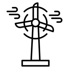 Wind Turbine Line Icon