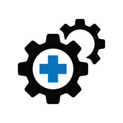 Obraz premium Settings icon with add sign. Settings icon and new, plus, positive symbol. Icon, create, extra, gear, more, plus, work, add, addition, black, business