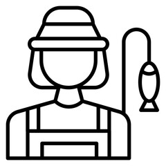 Fisherwoman Line Icon