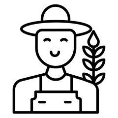 Farmer Line Icon