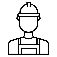 Construction Worker Line Icon