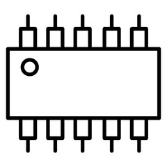 Integrated Circuit Line Icon