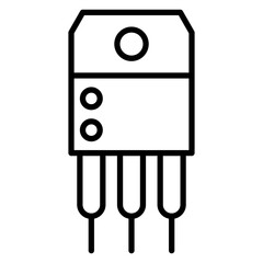 Transistor Line Icon