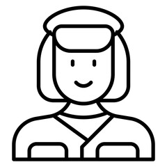 Soldier Female Line Icon