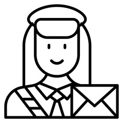 Postwoman Line Icon