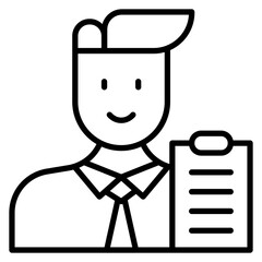 Project Manager Female Line Icon