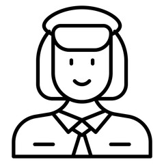 Professional Driver Male Line Icon