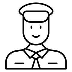 Professional Driver Female Line Icon