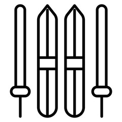 Viking Skis Line Icon