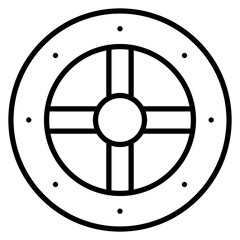 Obraz premium Viking Shield Line Icon