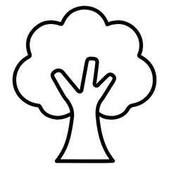 Oak Tree Line Icon