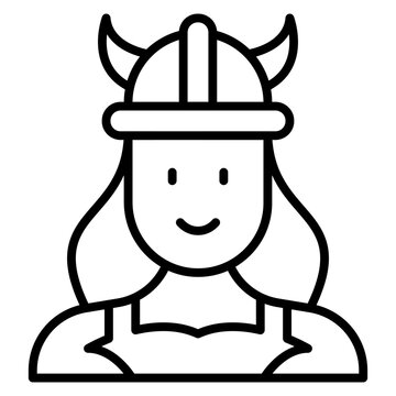 recommend clip art: Viking Woman Line Icon