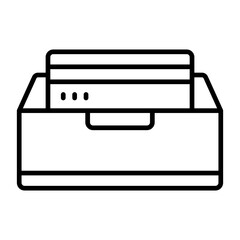 Business Card Holder Line Icon