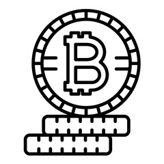 Fototapeta na wymiar Cryptocurrency Line Icon