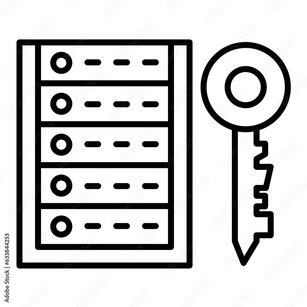 Poster server encryption line icon
