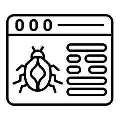 Web Malware Line Icon
