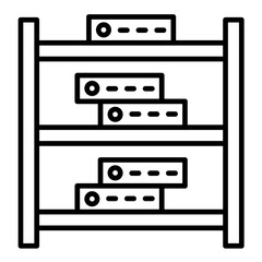 Server Rack Line Icon