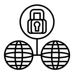 Network Security Line Icon