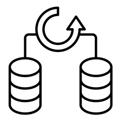 Database Backup Line Icon