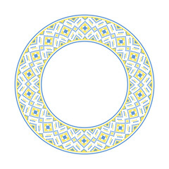 Vector illustration of Ukrainian ornament in ethnic style, identity, vyshyvanka, embroidery for print clothes, websites, banners. Background. Frame for text