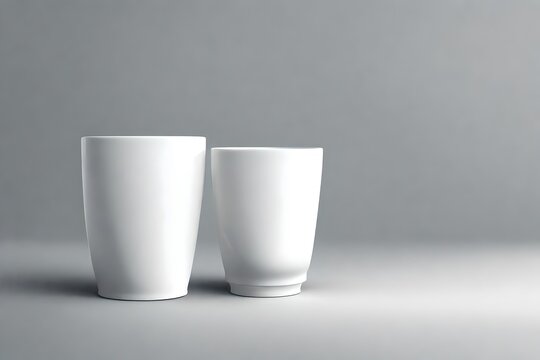 The white blank cup serves as a blank , ready to be personalized with any design or graphic. Generative AI's creativity captures the clean and smooth texture of the cup, making it appear as a comforta