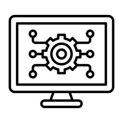 Data Management Platform Line Icon