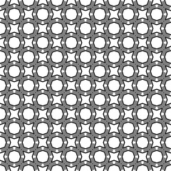 Black and white seamless abstract pattern. Background and backdrop. Grayscale ornamental design. Mosaic ornaments. Vector graphic illustration. EPS10.