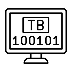 Terabyte Line Icon