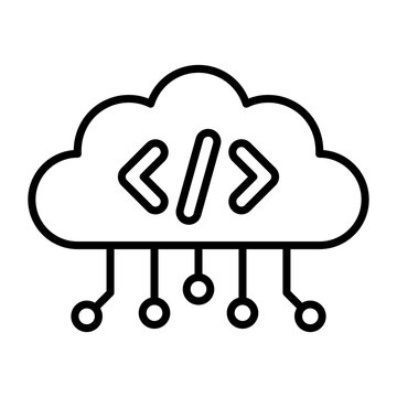 Cloud Coding Line Icon