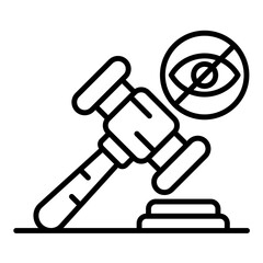 Blind Auction Line Icon