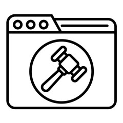 Auction Website Line Icon