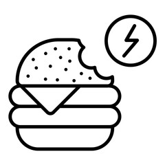 Eating Quickly Line Icon