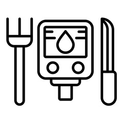Diabetic Diet Line Icon