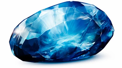 Fotobehang diamond crystal blue on white background © Aram