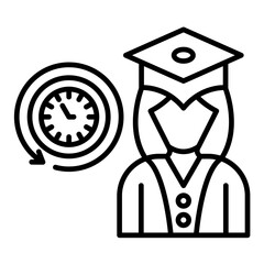 Full Time Student Line Icon