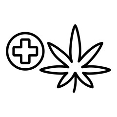 Obraz premium Medical Cannabis Line Icon