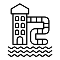 Water Park Line Icon