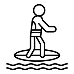 Surfer Line Icon