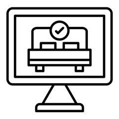 Online Booking Line Icon