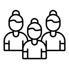 Field Hockey Female Team Line Icon