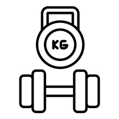 Weights Set Line Icon