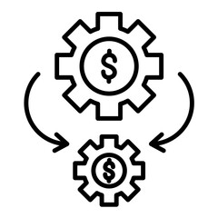 Business Process Automation Line Icon