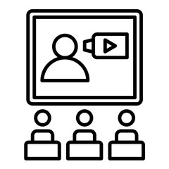 Video Conference Line Icon