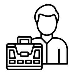 Busy Man Line Icon