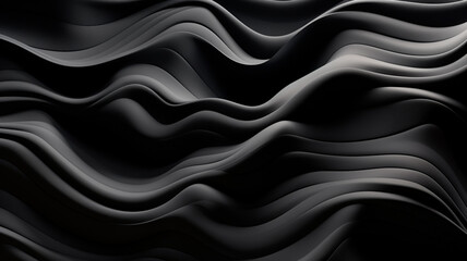 Obraz premium black abstract wavy background with wavy waves texture in computer generated digital art.