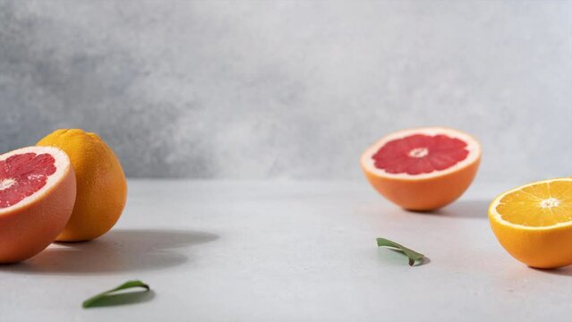 Orange juice pouring into glass stop motion animation. Detox, vitamin drink in glass