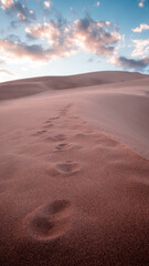 desert with cloudy sky during sunset