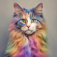 A beautiful cat with multi color
