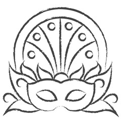 Hand drawn Carnival Mask illustration icon © Icongeek26