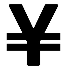 Obraz premium Chinese yuan sign symbol illustration, black on white background